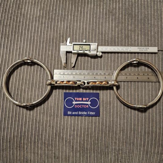 5.5" Custom curved copper roller magennis large ring balding gag bit B733