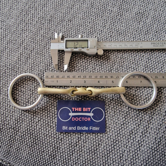 5.25" neue schule loose ring starter lozenge bradoon snaffle bit B1245