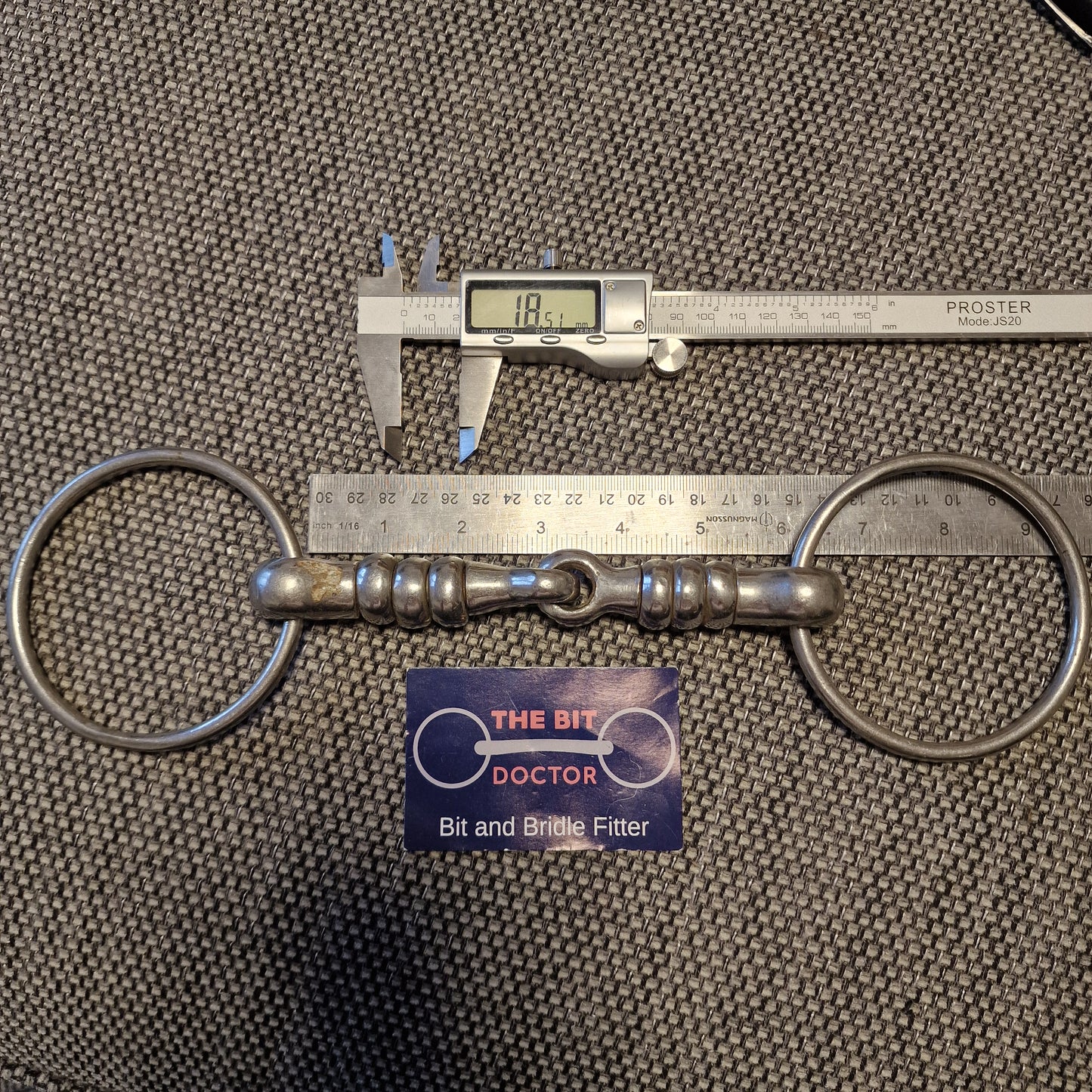 6" loose ring cherry roller snaffle bit B1076