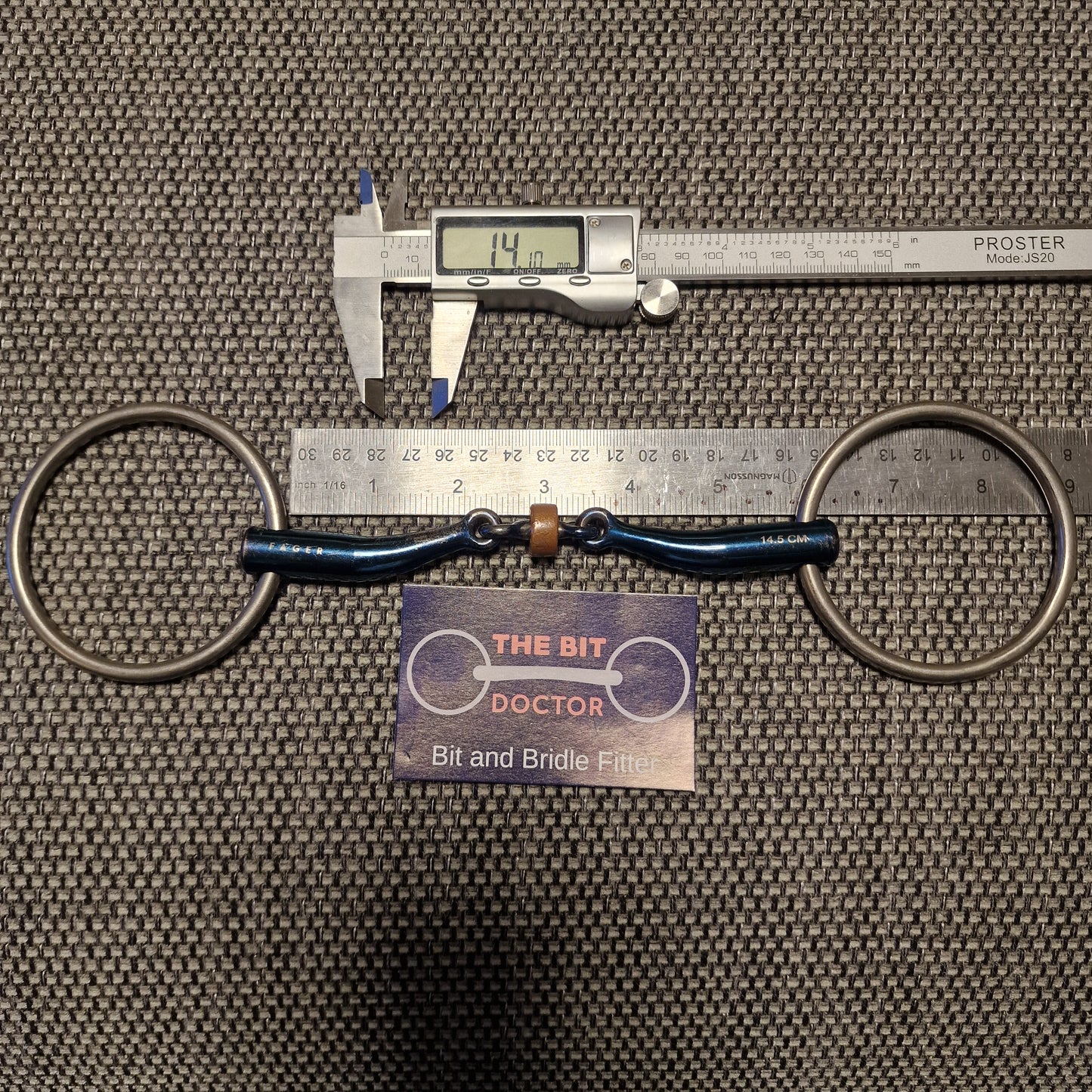 5.75" fager sally titanium copper roller loose ring snaffle bit B133