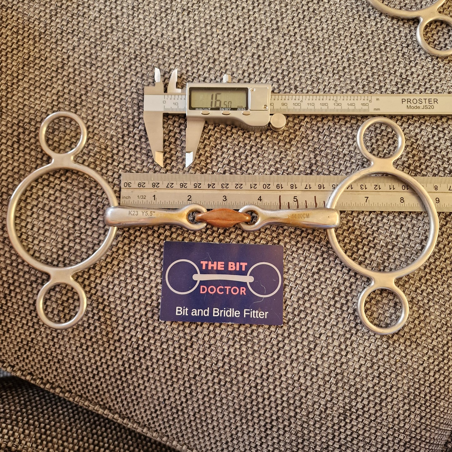 5.5" copper lozenge 2-ring universal gag Bit B1270