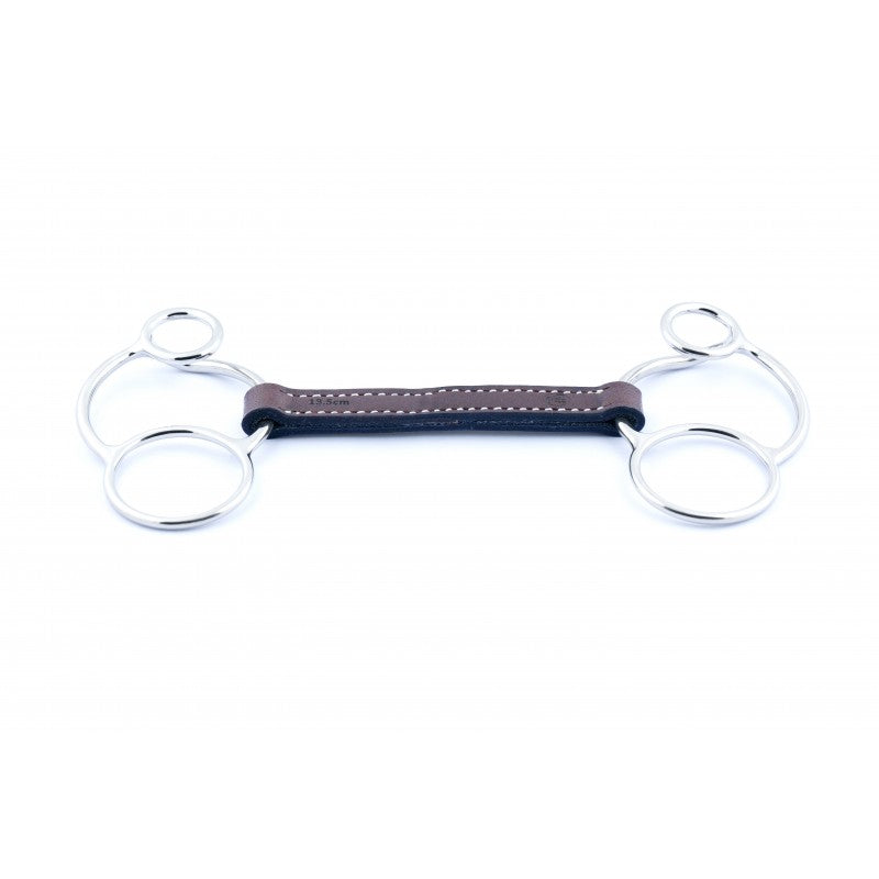 Jump'In flat leather 2.5 ring universal gag Bit
