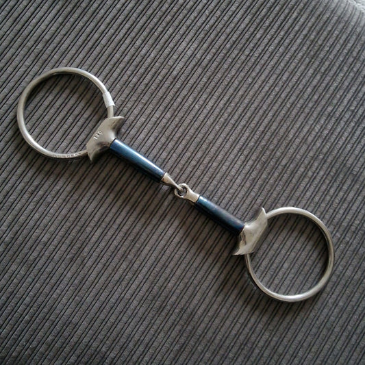 5" 130mm bombers petros roller jointed pinchless loose ring snaffle bit B115