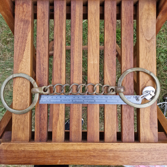 7" nickel curb chain loose ring Snaffle bit B808