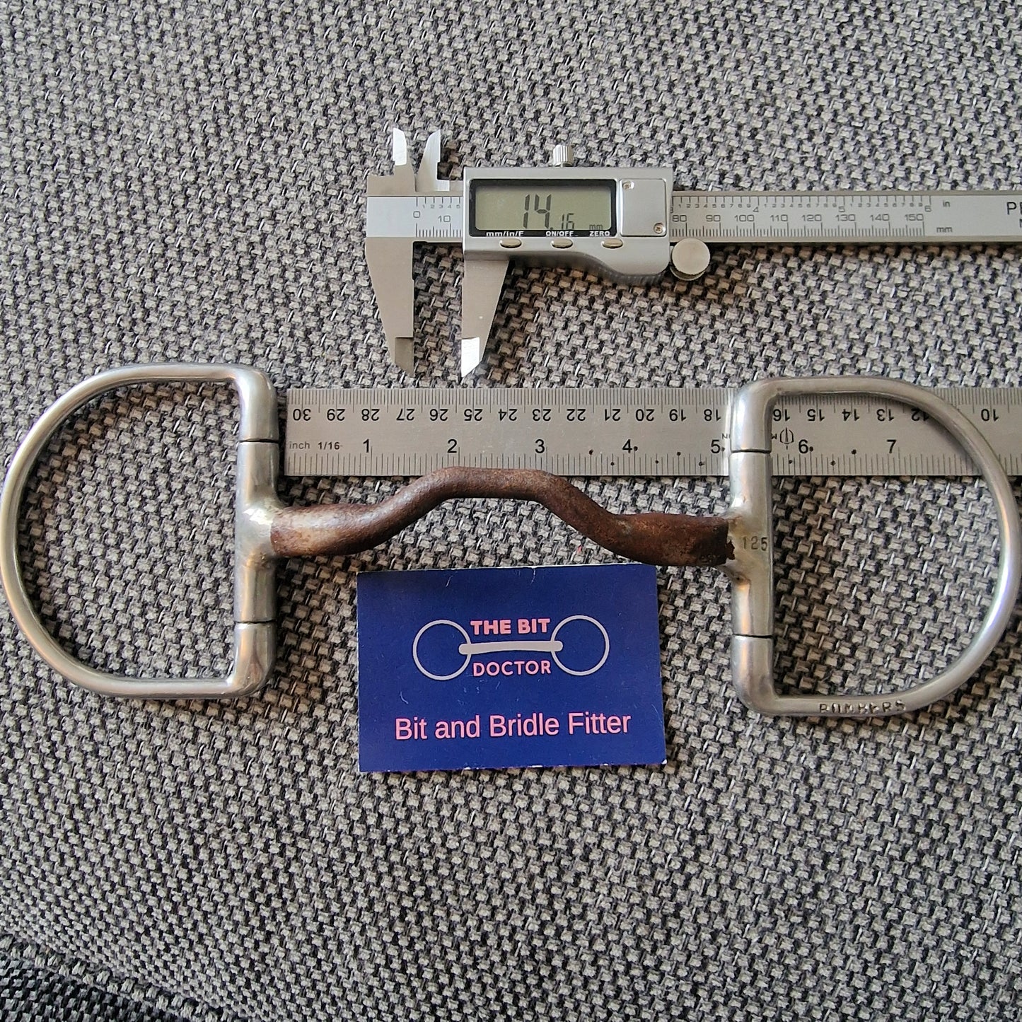 5" 125mm bombers happy tongue d-ring snaffle Bit B1571