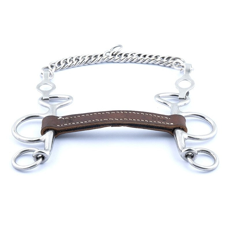 Jump'In flat leather pelham bit