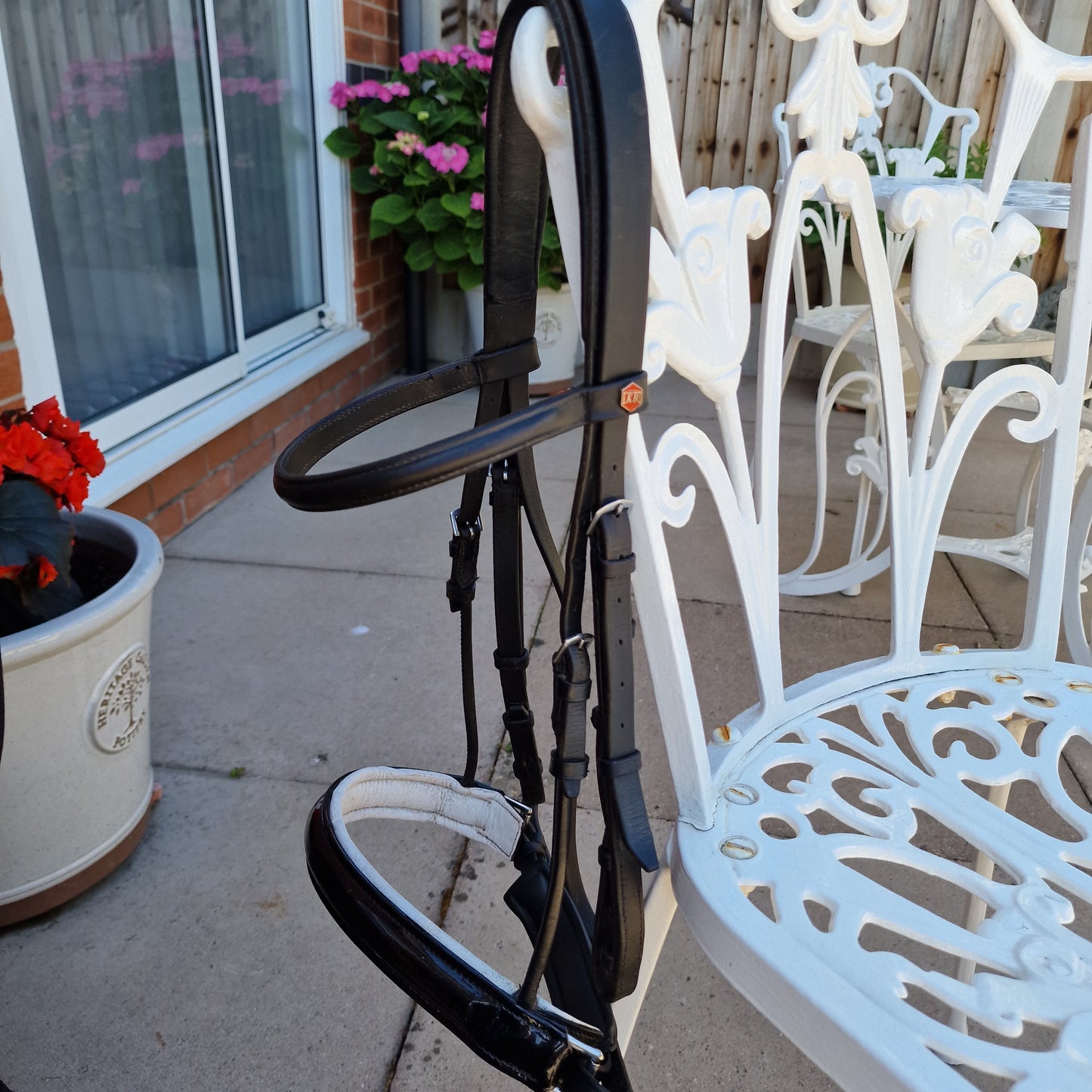 Full black Albion padded crank cavesson bridle A28