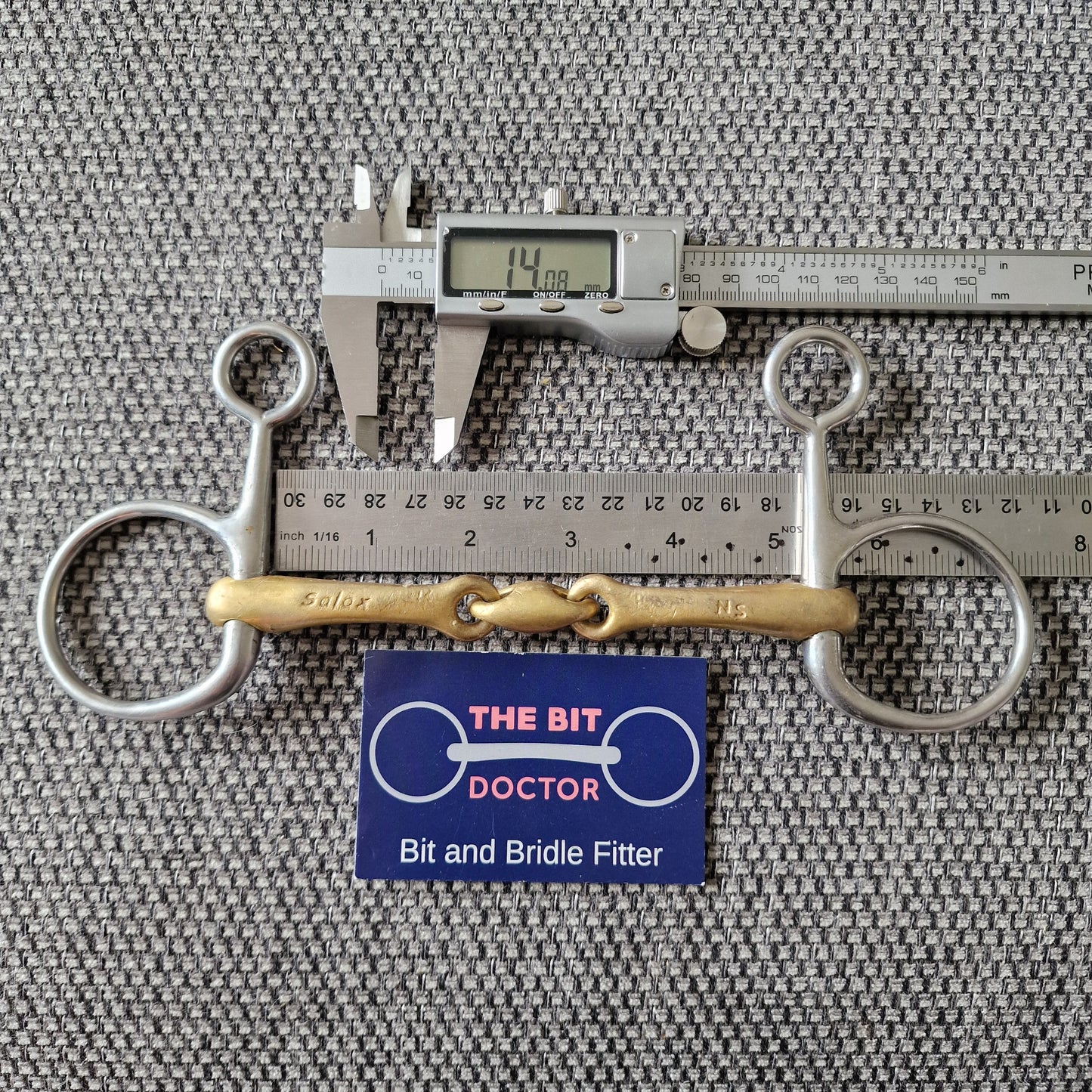 5" 14mm Neue Schule hanging cheek tranz angle Lozenge snaffle bit B718
