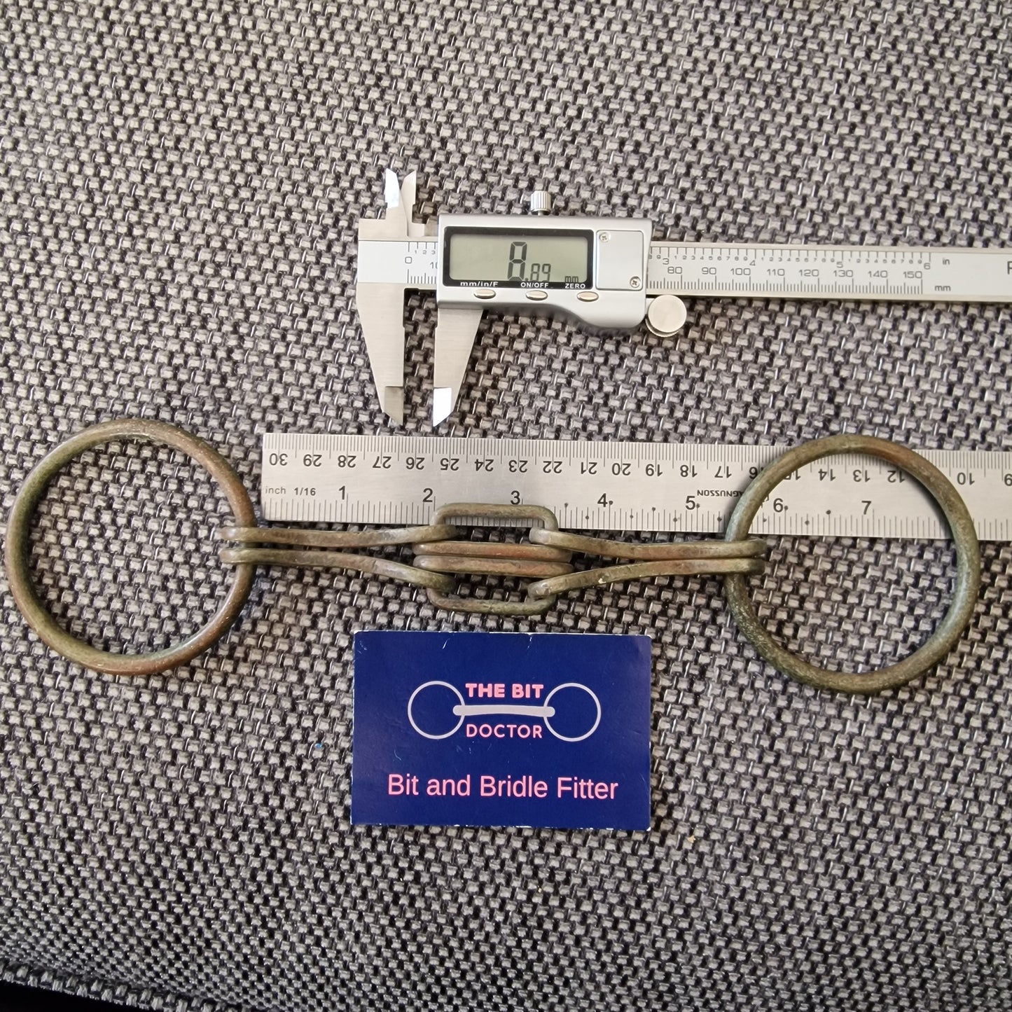 5.25" vintage nickel Simpson Controller loose ring snaffle Bit B966