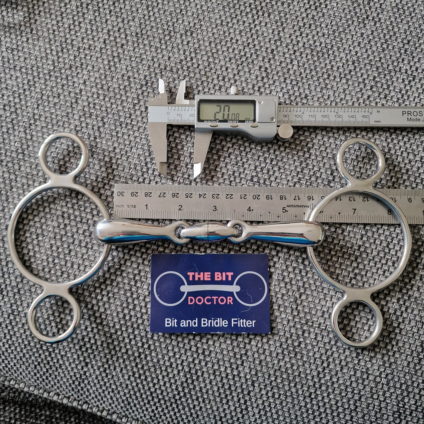 5.5" new Jeffries Eldonian centre revolver 2-ring universal gag bit B600