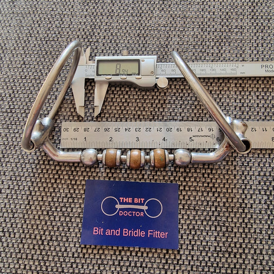 5.25" (one size only) more like 5.75" Pessoa Magic System sleeve loose ring copper roller waterford snaffle Bit B1537
