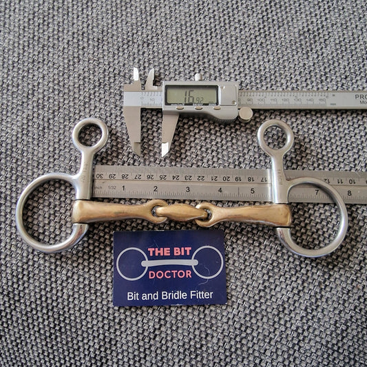 5.5" copper lozenge hanging cheek snaffle bit B1244