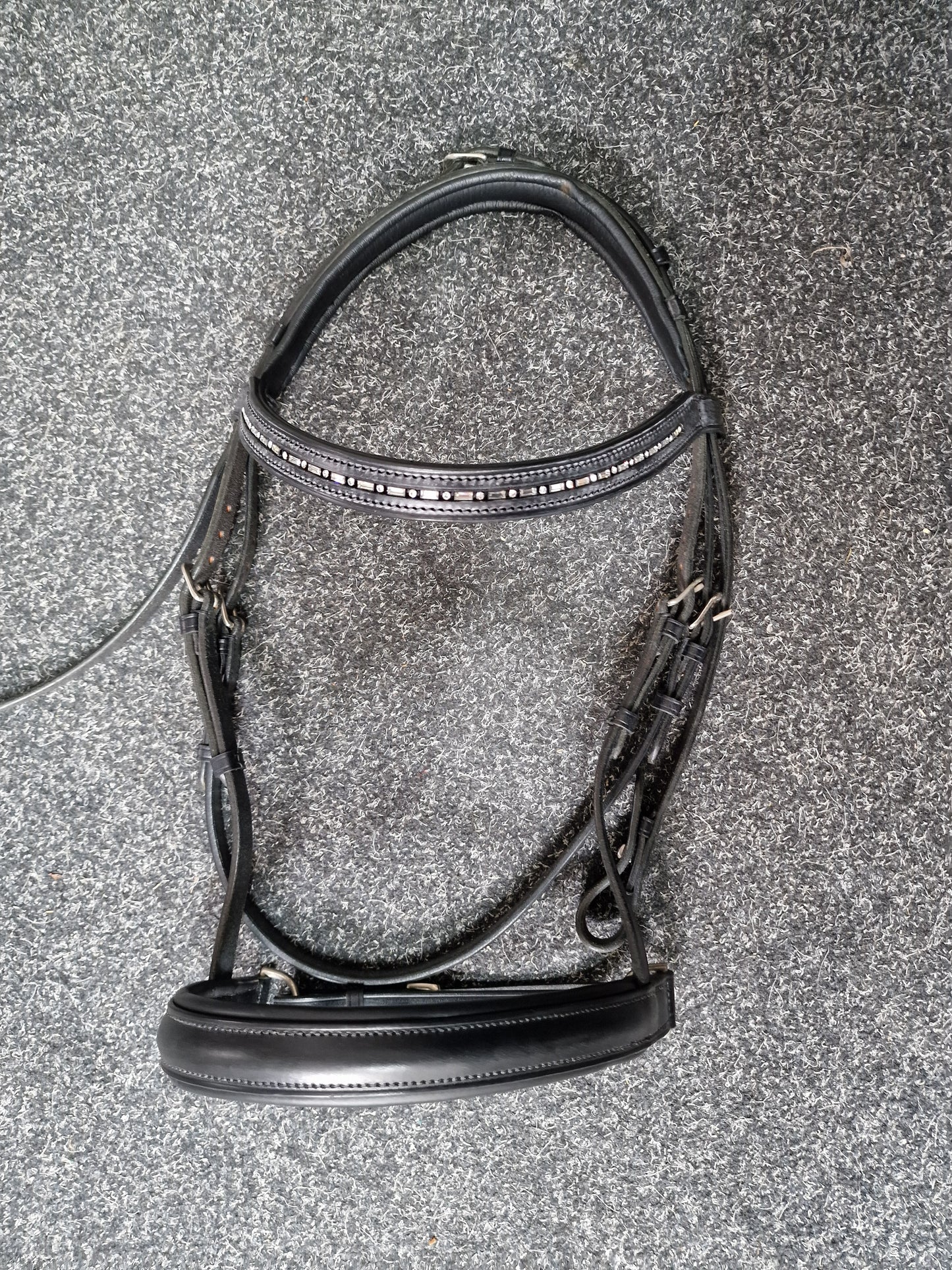 Full black english leather Bridle A74