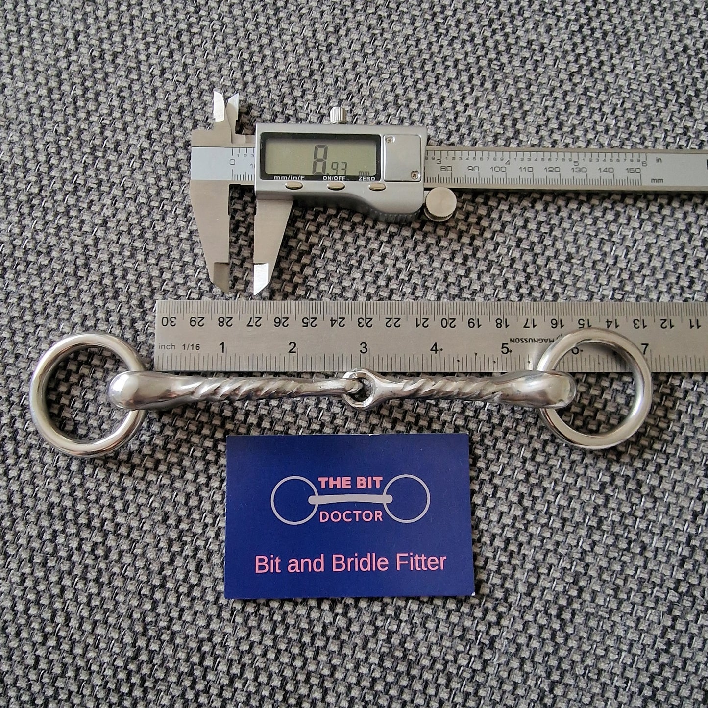 5.25" fylde twisted jointed bradoon loose ring snaffle Bit B1394