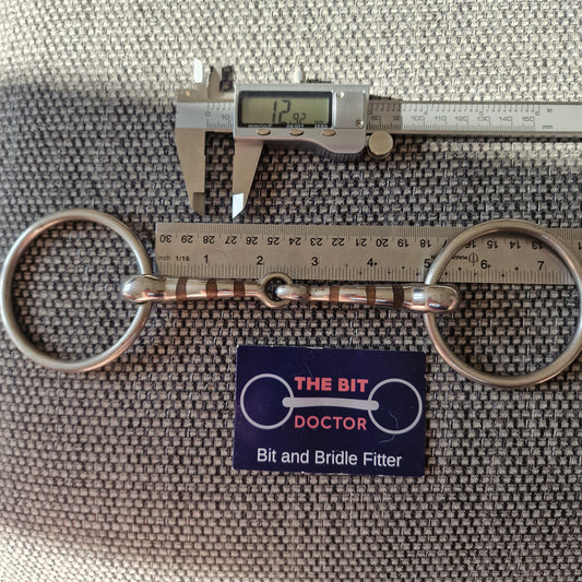 4.75" new copper inlay jointed Loose ring snaffle Bit B1729