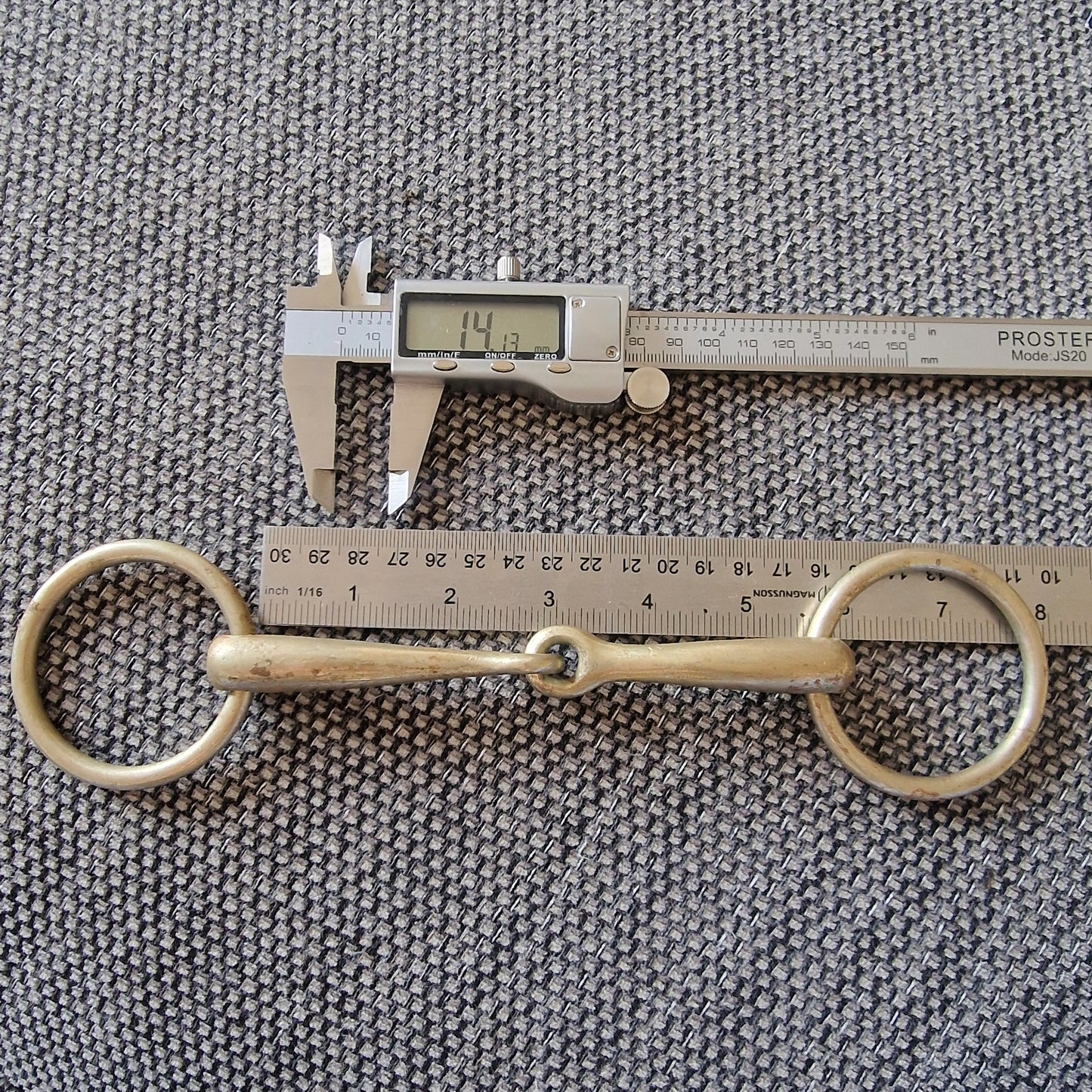 5.5" copper jointed loose ring bradoon snaffle bit B238