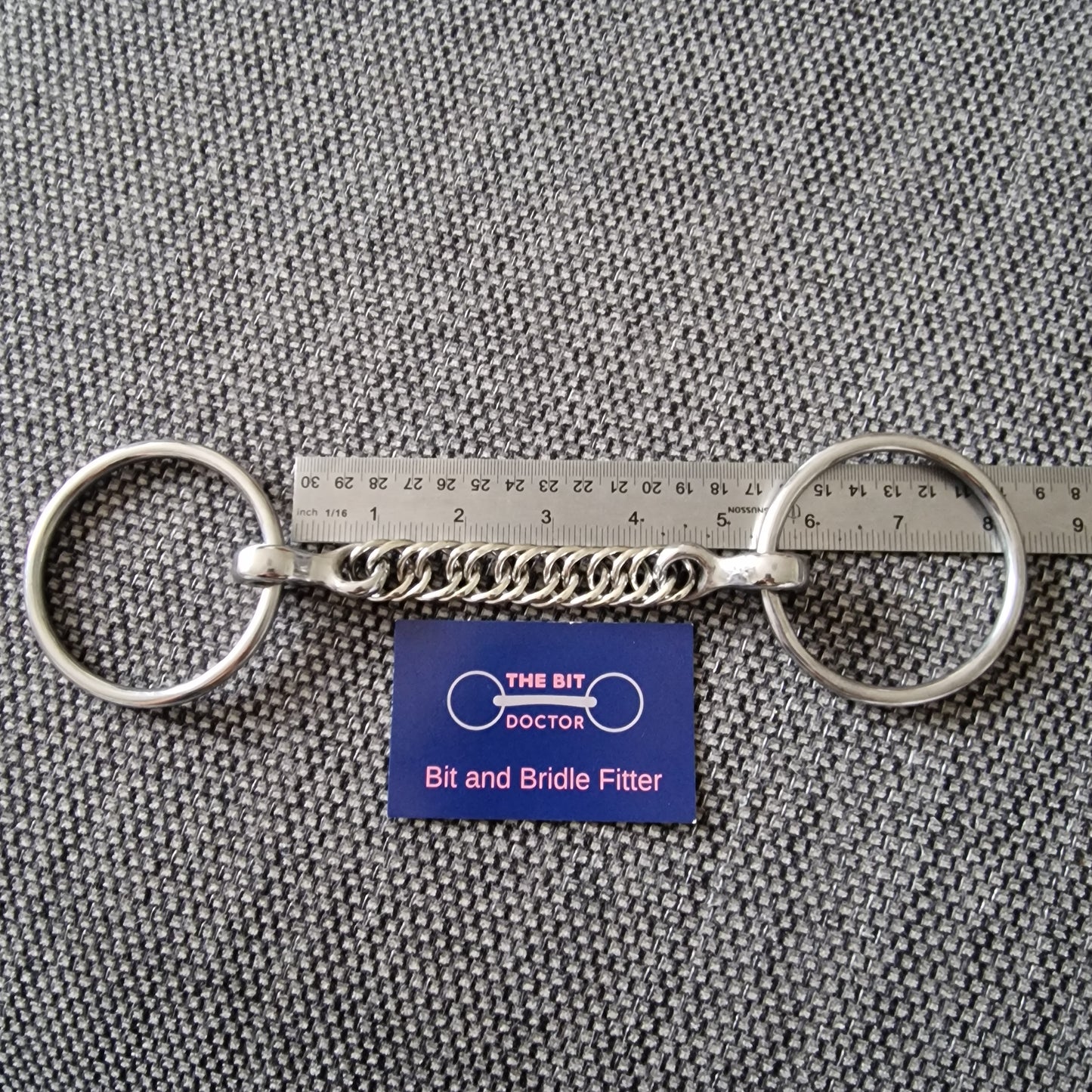 5.25" abbey custom curb chain loose ring snaffle Bit B1370