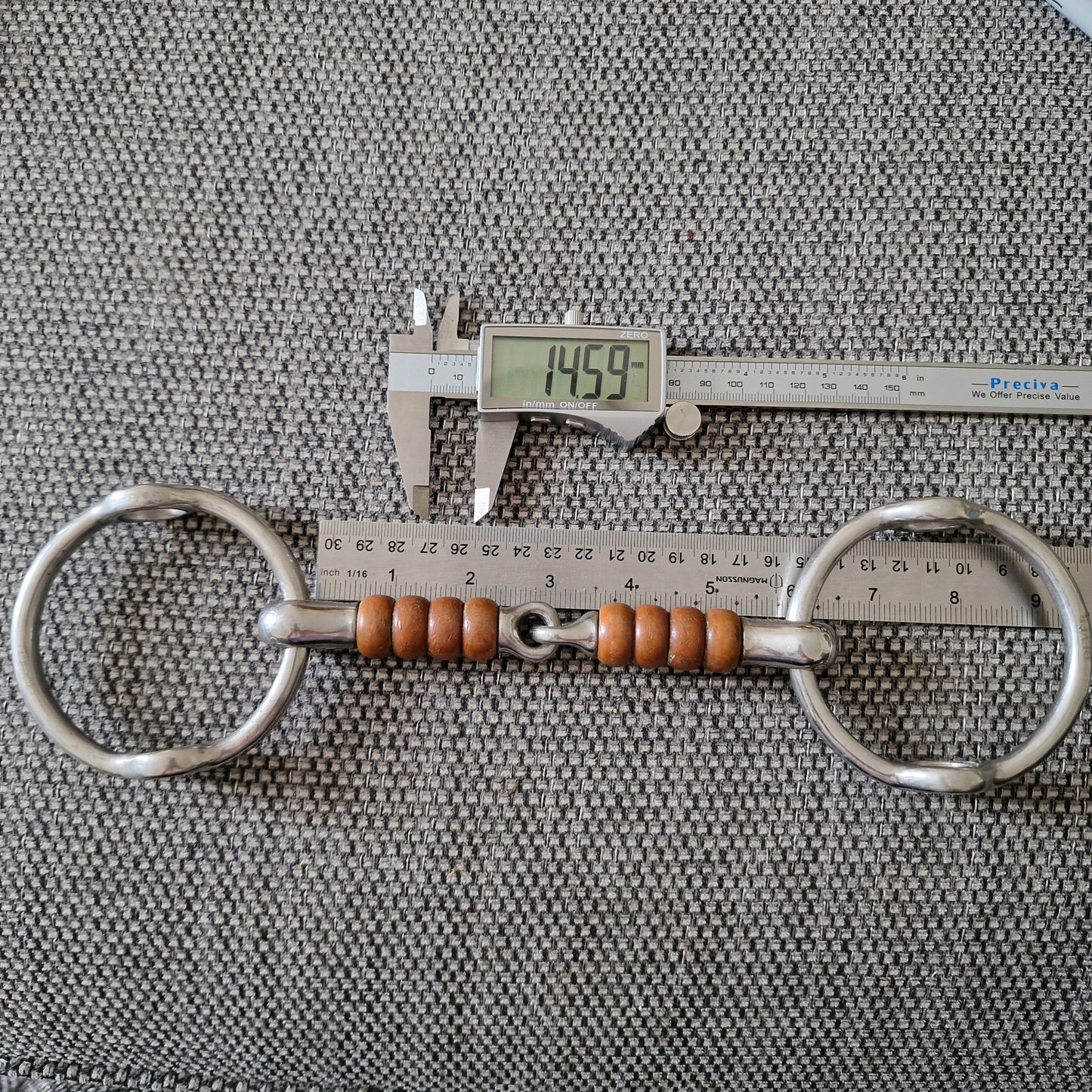 5.75" abbey custom copper cherry roller balding gag bit B240