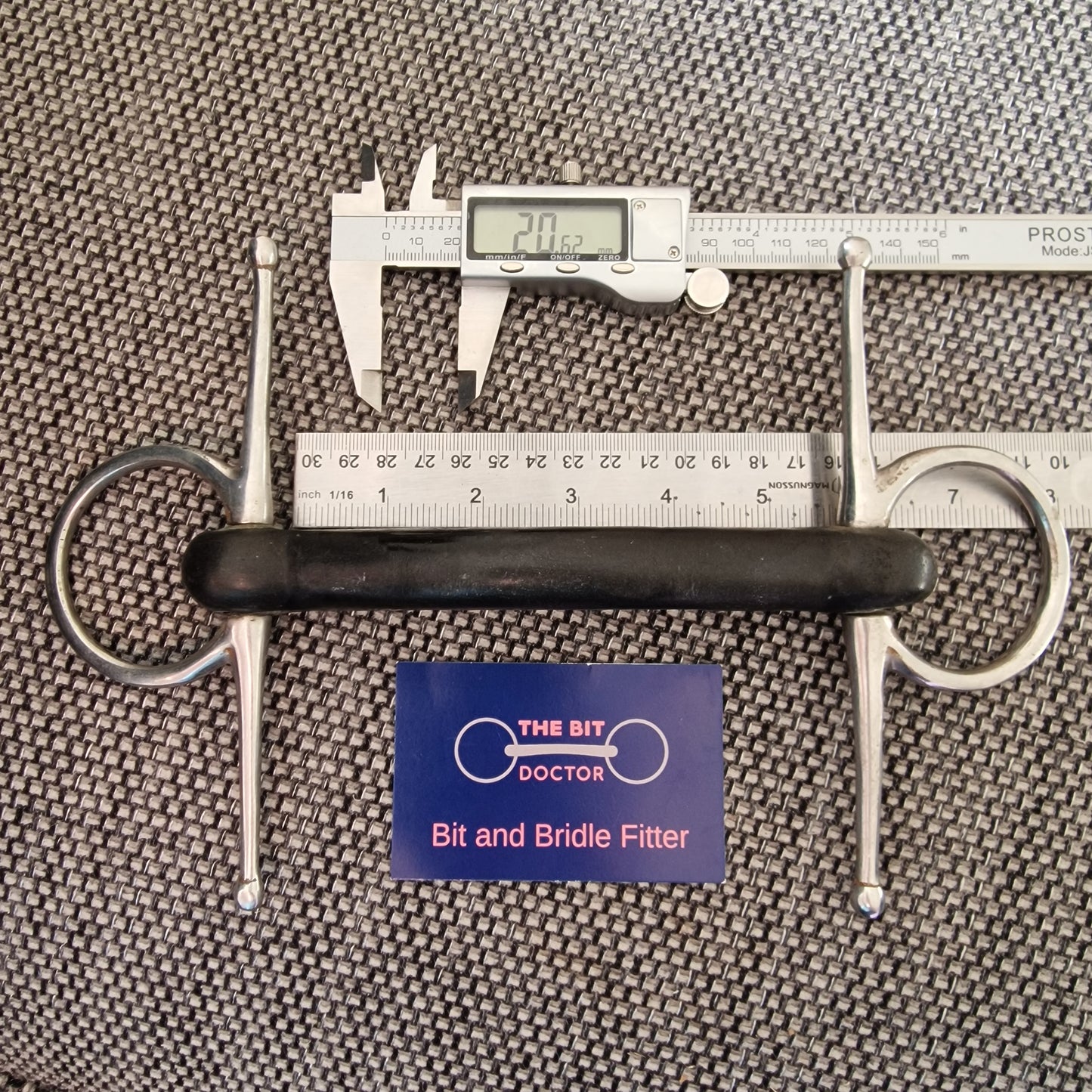 5.5" Abbey custom vulcanite full cheek snaffle Bit B1404