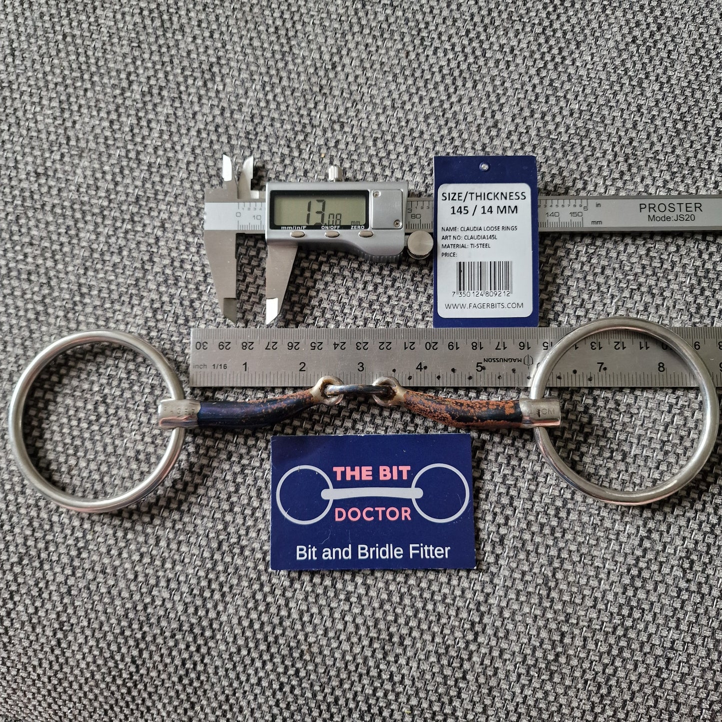 5.75" Fager Claudia loose ring snaffle Bit B1610