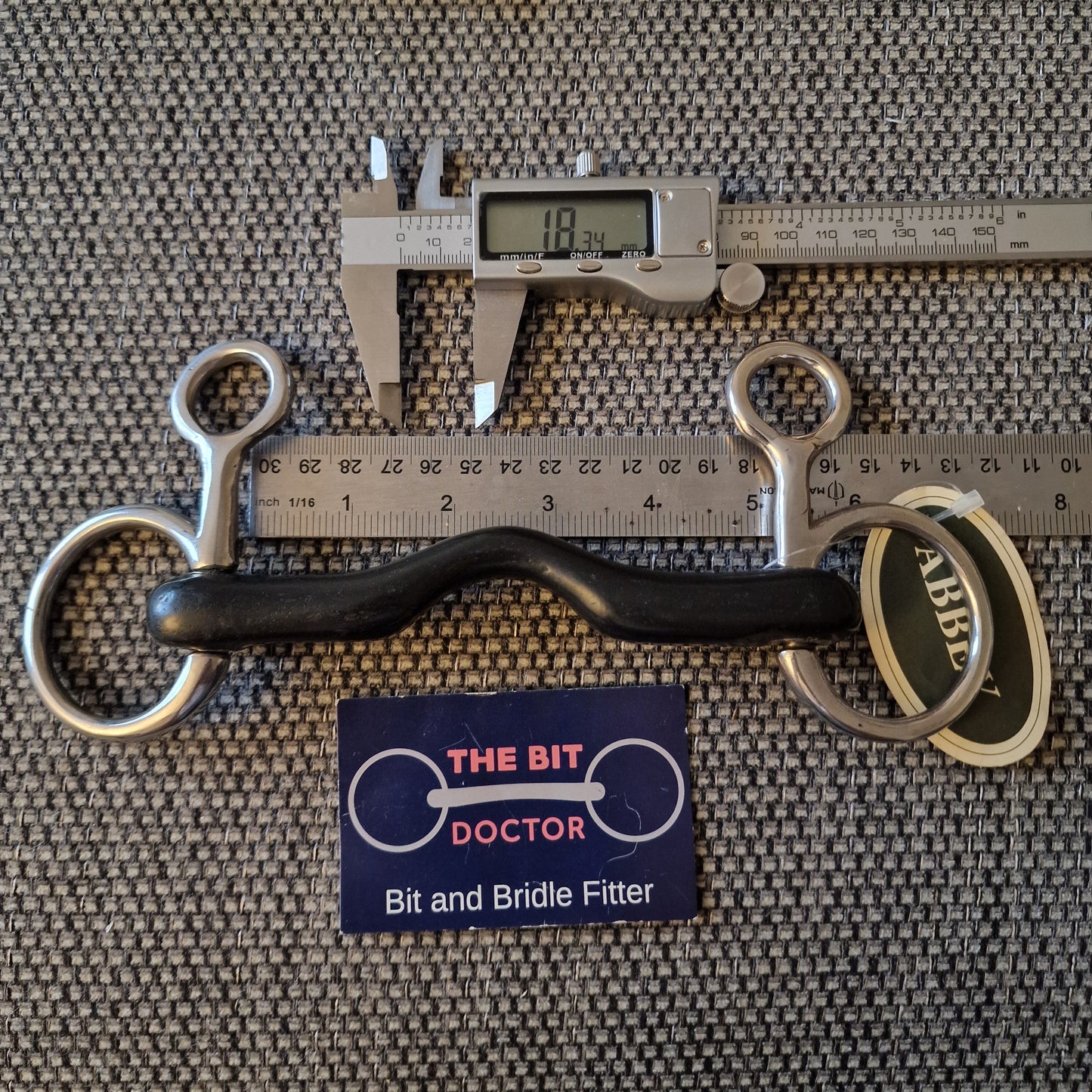 5" new abbey custom vulcanite ported hanging cheek snaffle bit B776