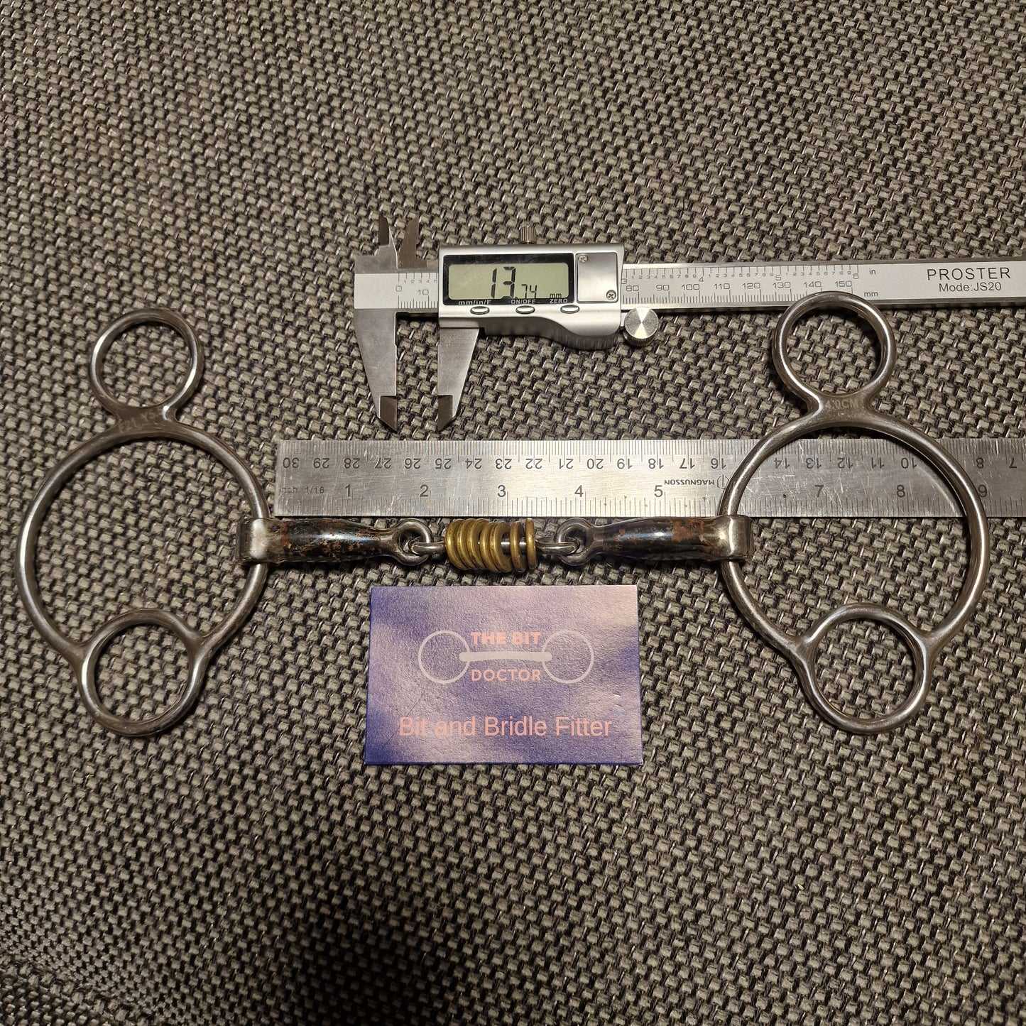 5.5" sweet iron copper roller link 2-ring universal gag bit B1215