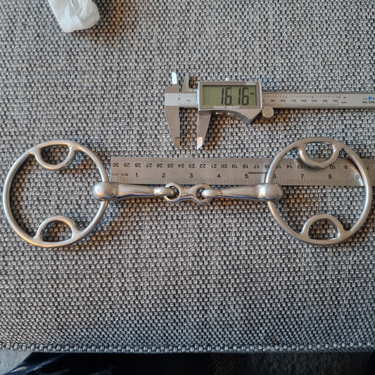 5.75" Abbey huge ring bevel french link snaffle bit B195