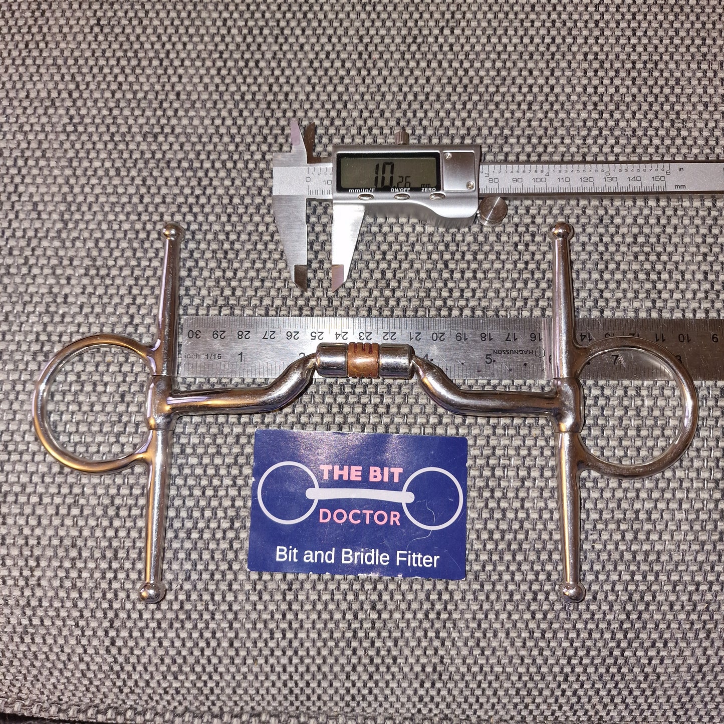 5.75" copper roller ported barrel full cheek snaffle bit B874