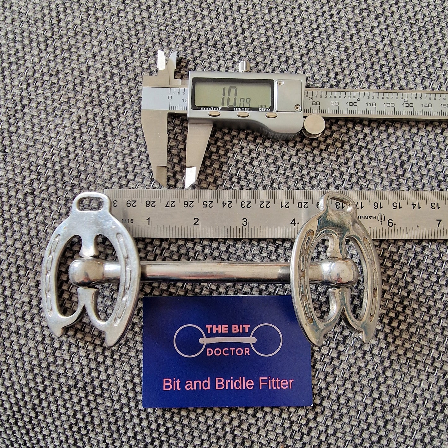 4.5" steel stallion inhand snaffle Bit B1389