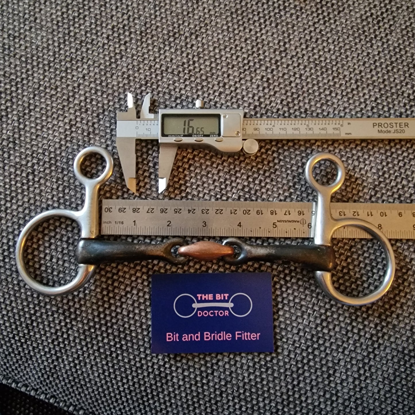 6" hanging cheek sweet iron copper lozenge snaffle Bit B1295