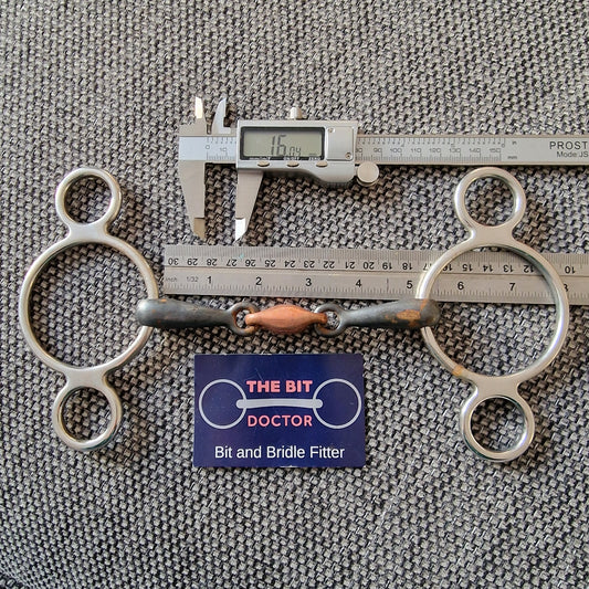 5" sweet iron copper lozenge 2-ring universal gag bit B145