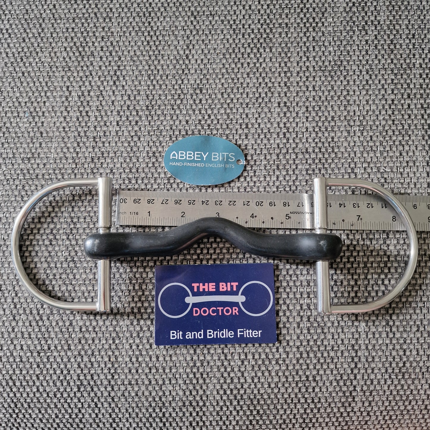 5.5" new abbey custom vulcanite ported d-ring Snaffle bit B684