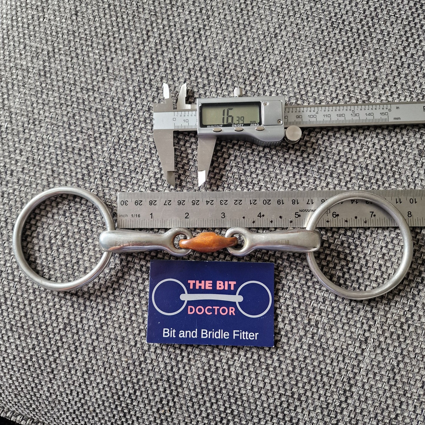5" copper lozenge loose ring snaffle Bit B1575