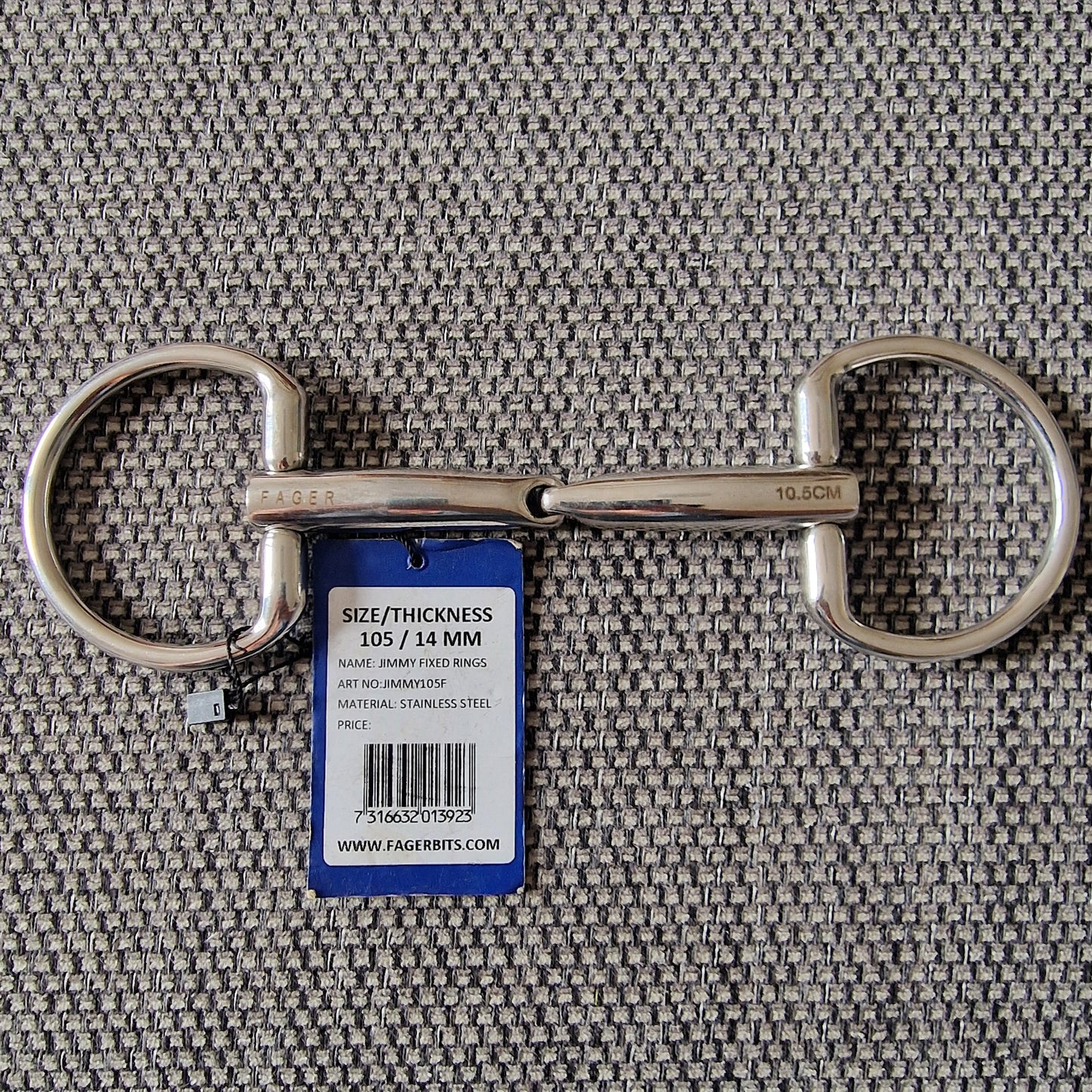 4" 105mm Fager jimmy eggbutt snaffle Bit B1623