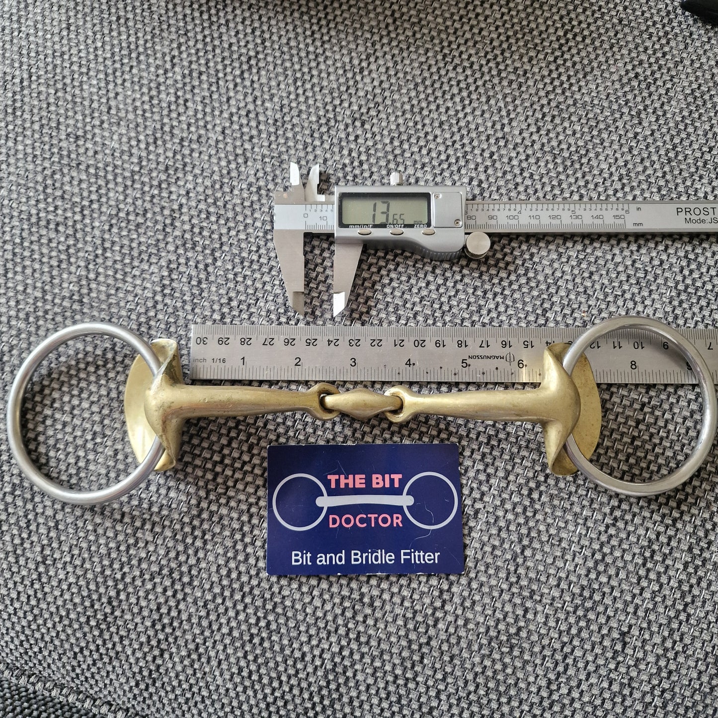 6" stubben golden wings lozenge sleeved loose ring snaffle bit B57