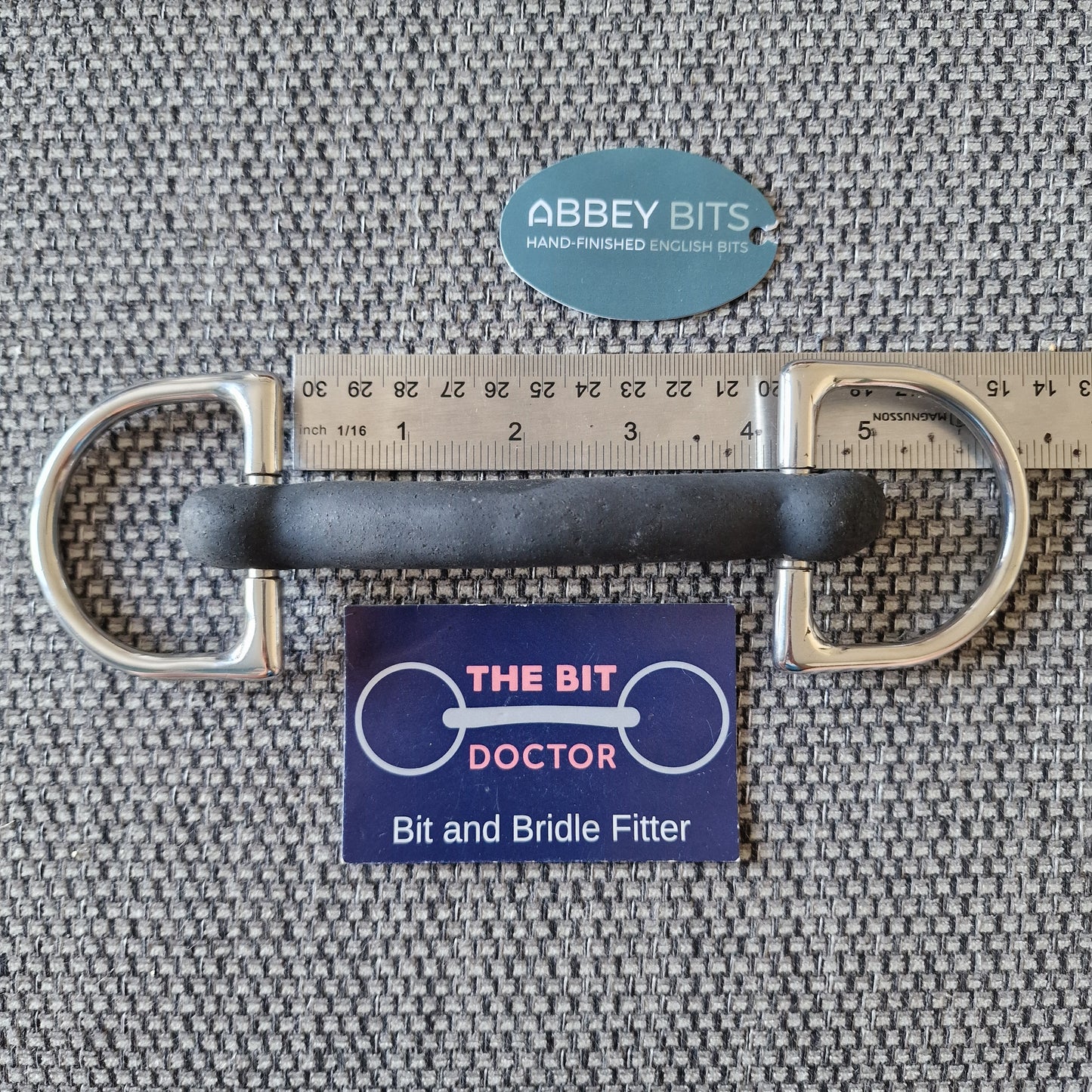 4" new abbey custom bendy rubber mullen d-ring snaffle Bit B1581