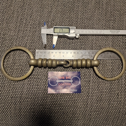 6" vintage nickel cherry roller loose ring snaffle bit B281