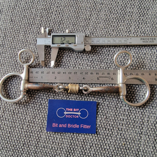 6.25" sweet iron copper roller link hanging cheek snaffle Bit B1494