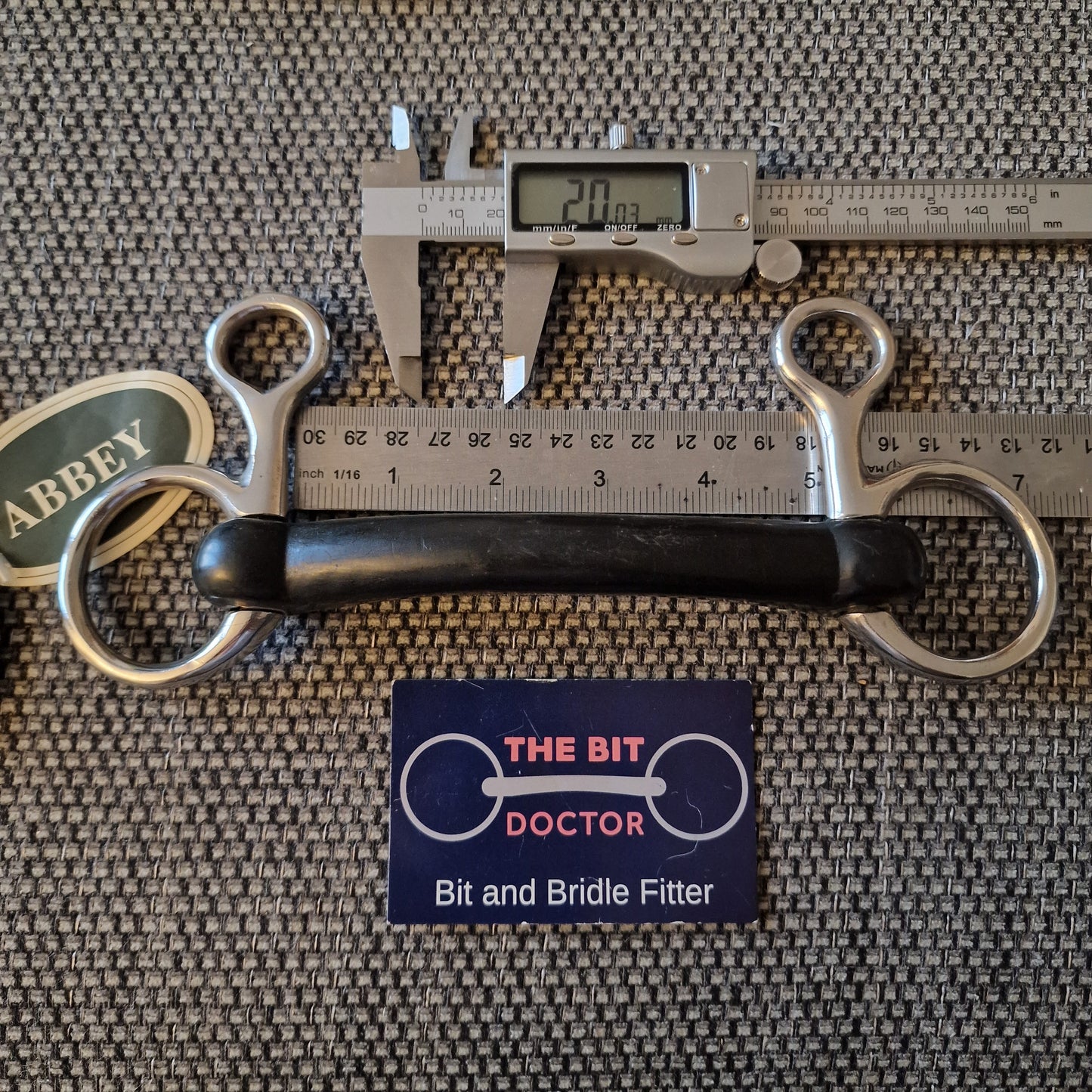 5" new abbey custom vulcanite mullen hanging cheek snaffle bit B762