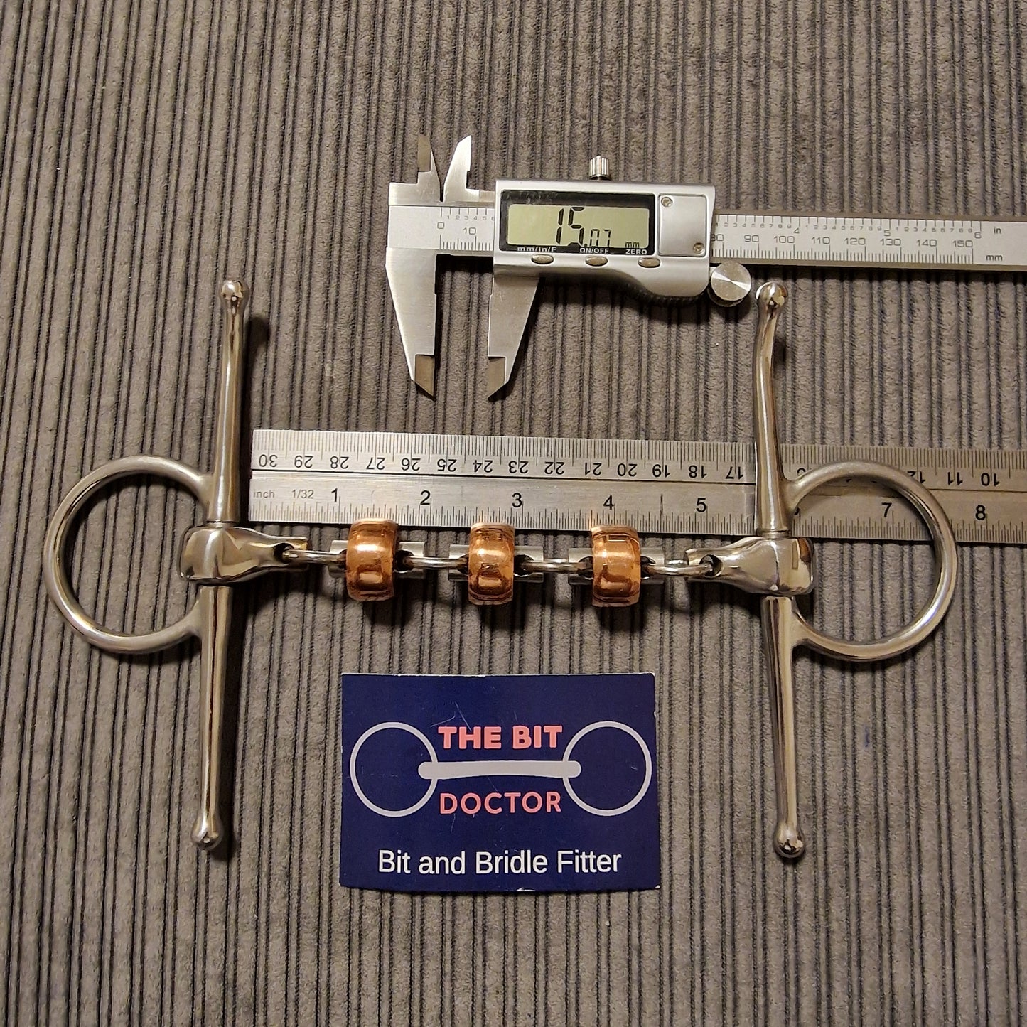 5.5" Custom copper roller waterford full cheek snaffle Bit B994