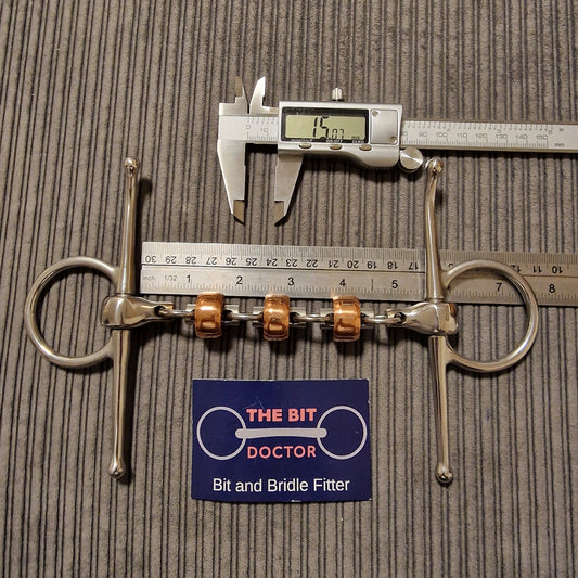 5.5" Custom copper roller waterford full cheek snaffle Bit B994