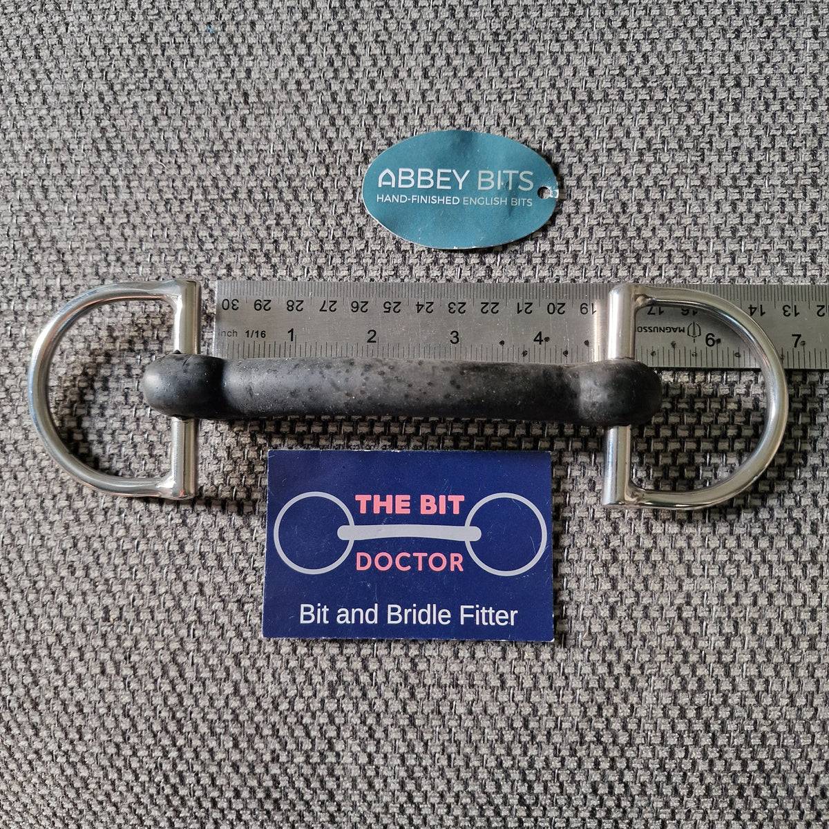 4.5" new abbey custom bendy rubber neat pony d-ring snaffle bit B1060