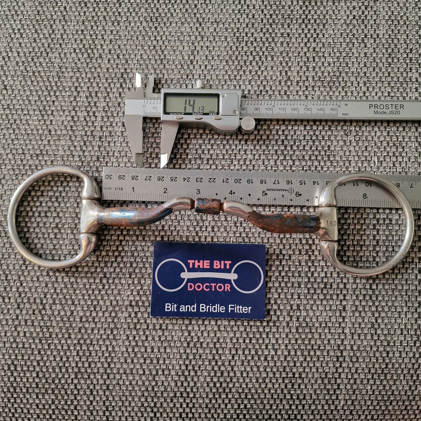 6.5" 160mm bombers ported barrel eggbutt snaffle bit B890