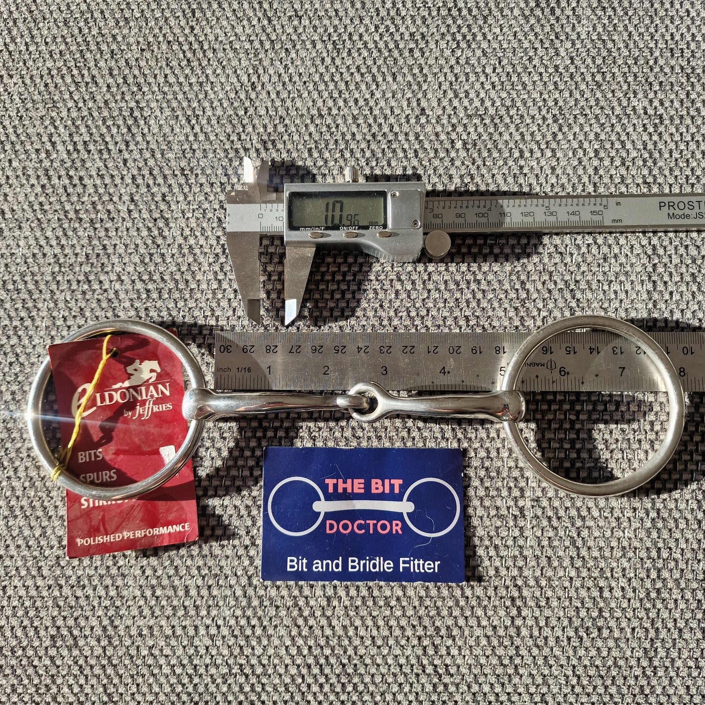4.75" new Eldonian curved jointed Loose Ring snaffle bit B692