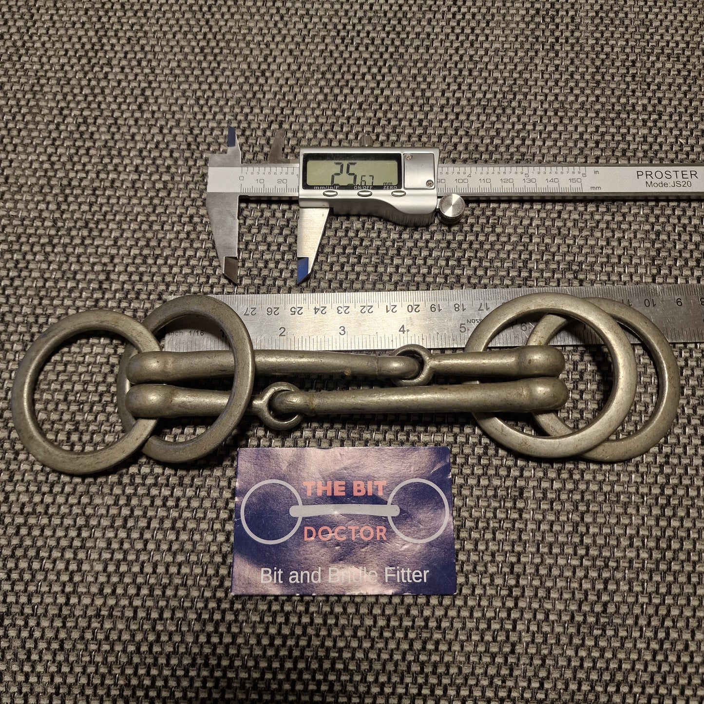 5.75" nickel vintage w-mount barrie jointed wilson snaffle bit B282