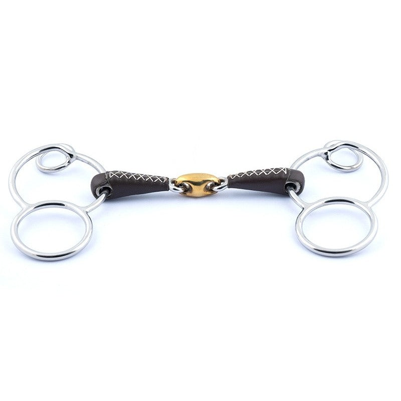 Jump'In leather copper lozenge 2.5 ring universal gag Bit
