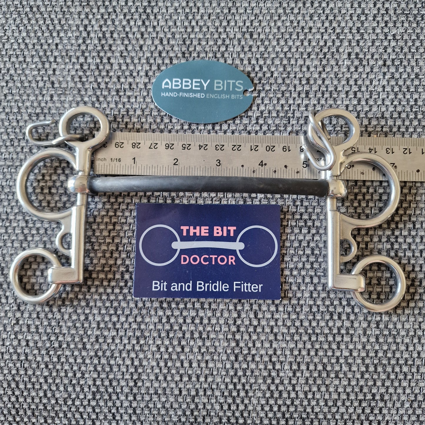 5.25" new abbey custom sleeved thin mullen rubber baby pelham Bit B1668