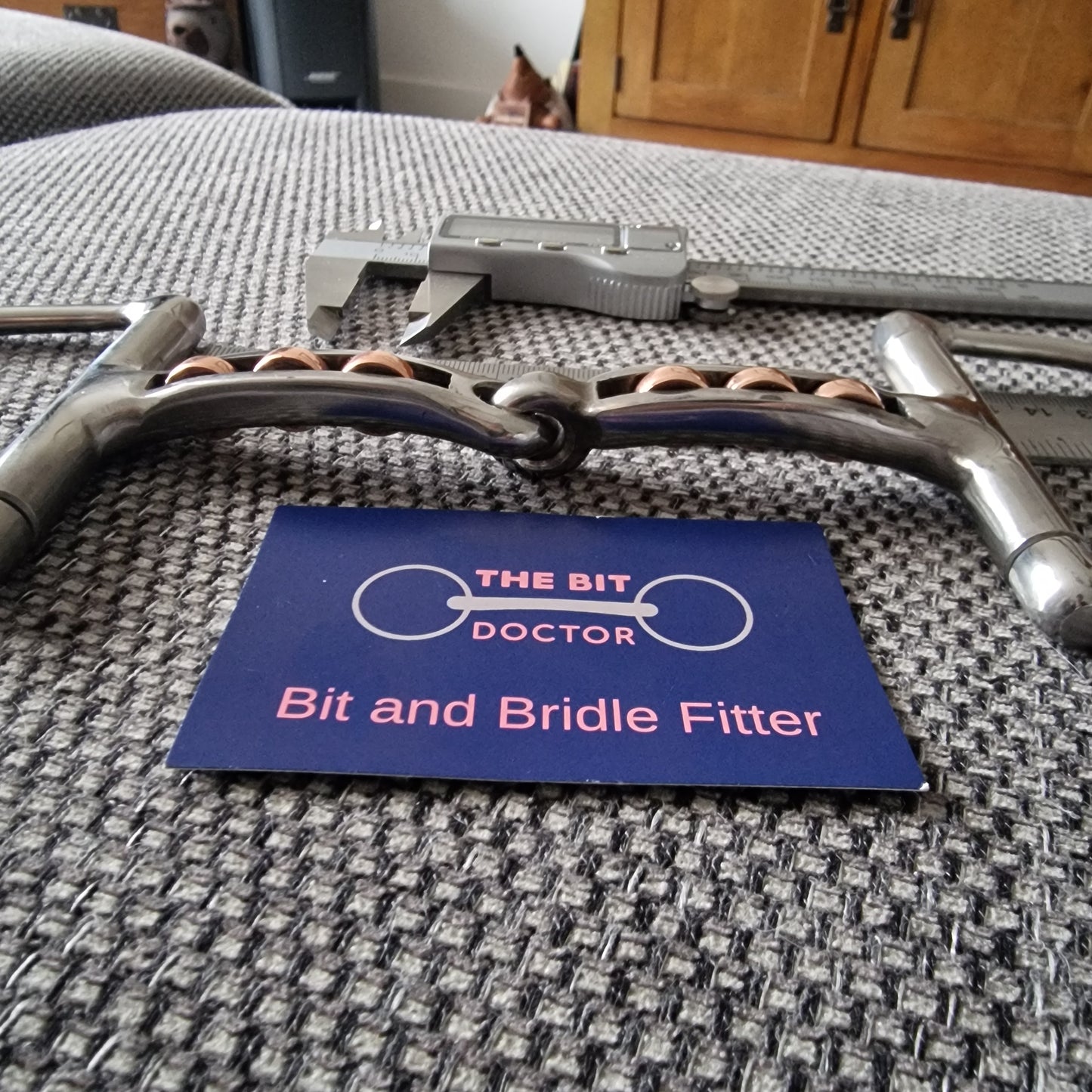 5.25" custom curved magennis d-ring snaffle Bit B1374
