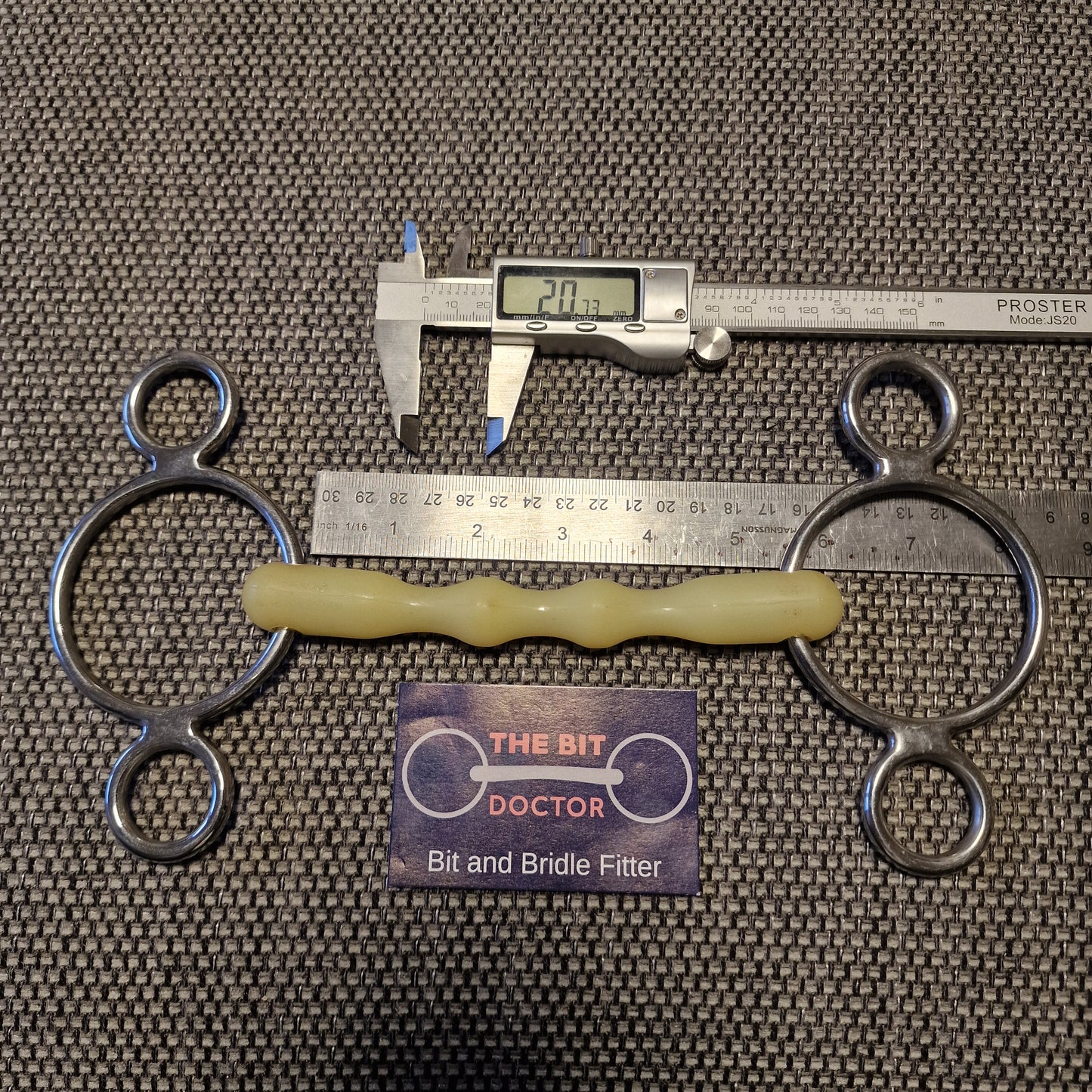 5.25" happy mouth mullen 2-ring universal gag bit B199