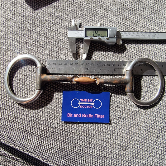 5.5" sweet iron copper lozenge eggbutt snaffle bit B637